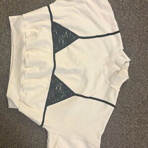 Fashion Brand Company White and Black Crew Neck Sweater